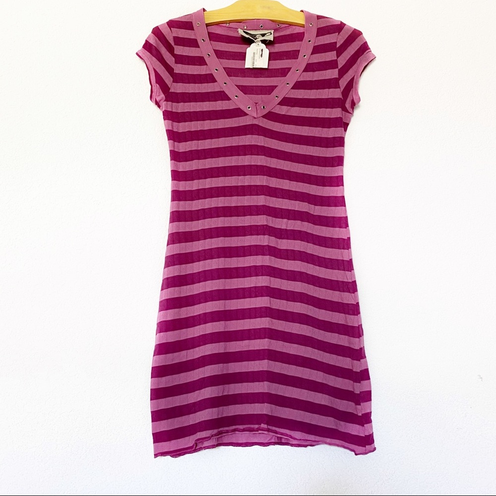 TEE PARTY Pink Striped Dress S